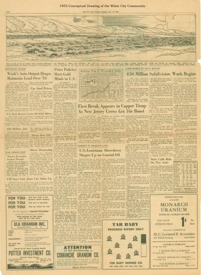 1955 Salt Lake Tribune article about the development of White City, Utah